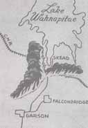 Map showing path of 1957 fire.  Photo courtesy of "Skead, Ontario, Canada: 1924 - 1999".