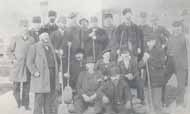 Commemorative photo of first intertown curling match between Sudbury and North Bay - 1892.  Photo courtesy of "Homegrown Heroes: A Sports History of Sudbury".