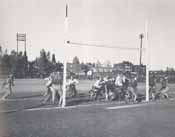 Football game in progress.  Photo courtesy of "Homegrown Heroes: A Sports History of Sudbury".