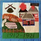 Centennial Quilt 1912 - 1921. Created by Mrs. Evelyn Corbett and Mrs. Marion Perry.