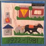 Centennial Quilt 1972 - 1981. Created by Mrs. Suzanne Erickson.