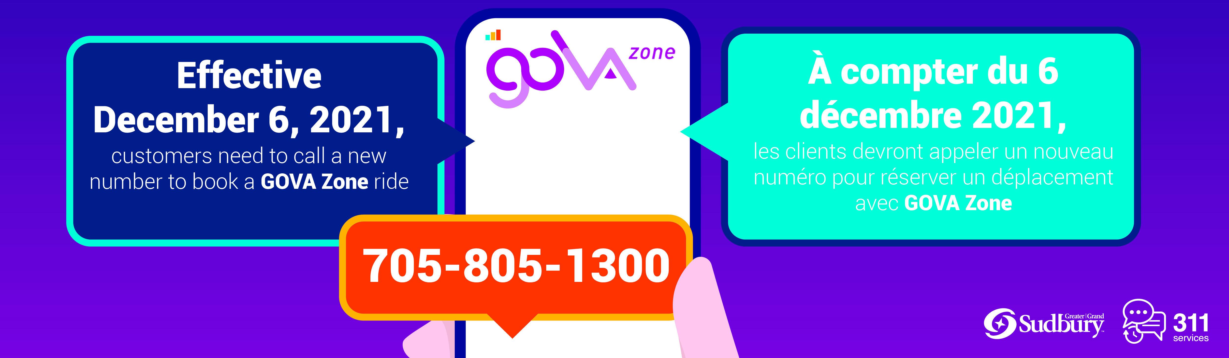 GOVA zone new phone number