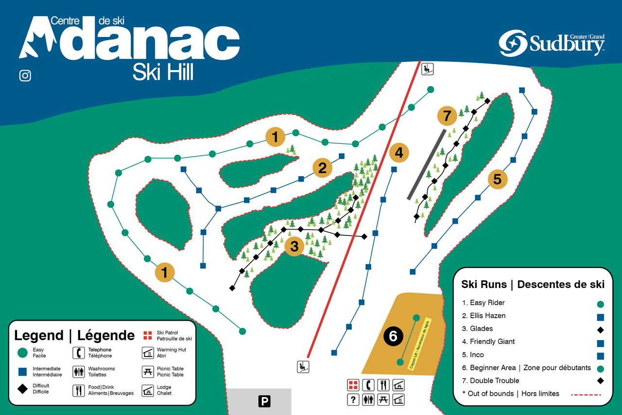 Ski Runs at Adanac Ski Hill
