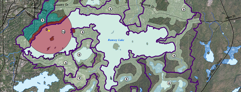 Ramsey lake watershed map.