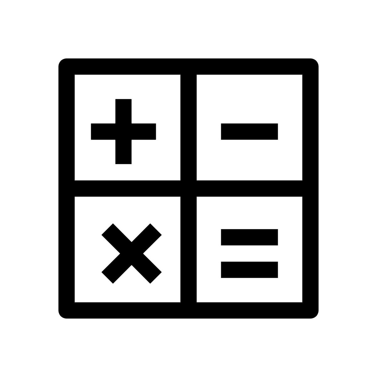 icon with the four basic math symbols